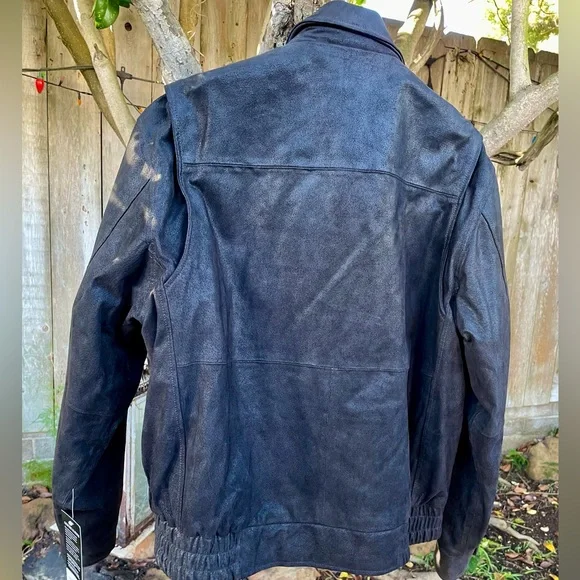 Men’s NRA Leather Bomber Jacket Coat NWT - Picture 3 of 8